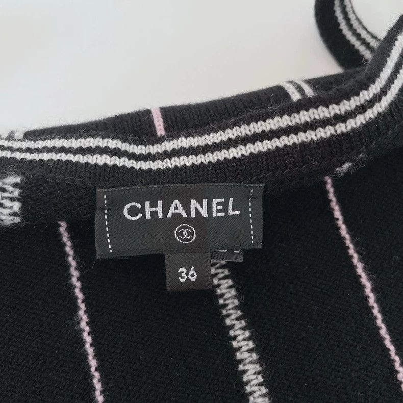 Chanel CHANEL Black and White Striped Knit Top- DMC Size US S / EU 44-46 / 1 - 6 Thumbnail