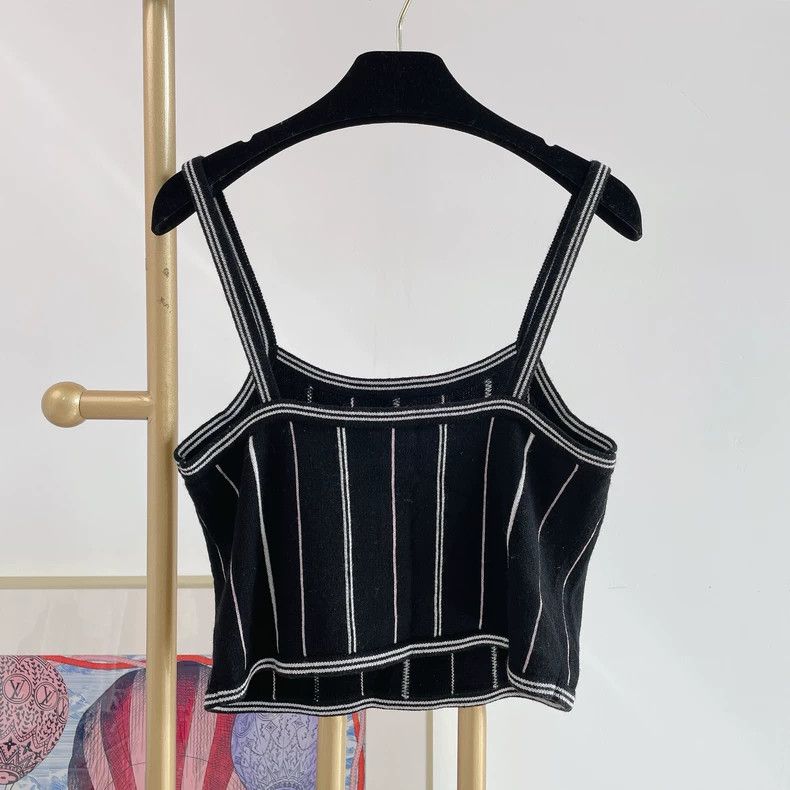 Chanel CHANEL Black and White Striped Knit Top- DMC Size US S / EU 44-46 / 1 - 2 Thumbnail
