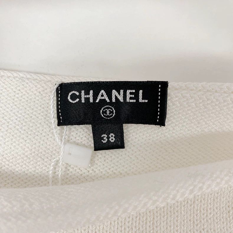 Chanel CHANEL White Knitted Camisole Top- DMC Size US M / EU 48-50 / 2 - 3 Thumbnail
