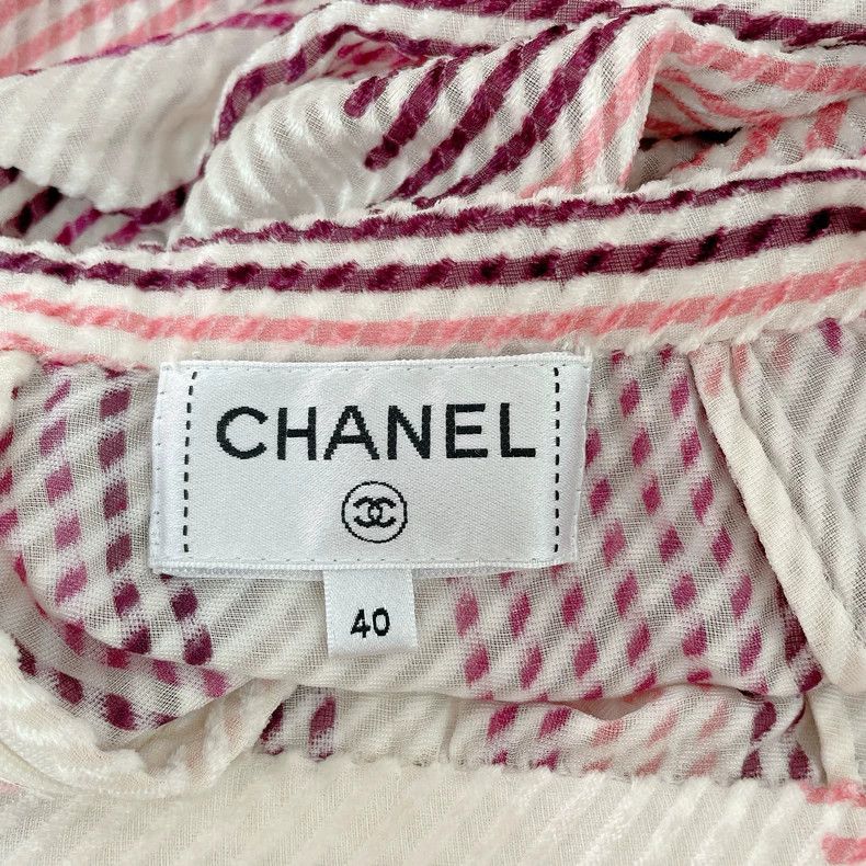Chanel Chanel White Striped Pleated Skirt- DMC Size US 31 - 5 Thumbnail