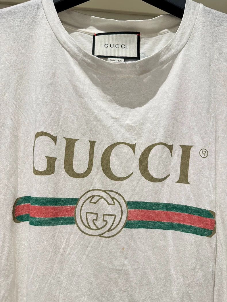 Gucci Gucci Vintage Logo T-Shirt with Floral Embroidery- DMC Size US M / EU 48-50 / 2 - 2 Thumbnail