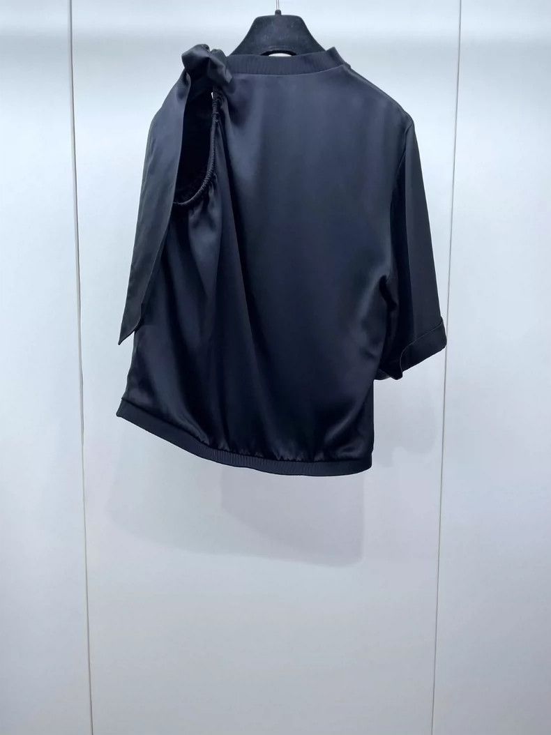 Chanel Chanel Shoulder Bow Silk Short Sleeve Top- DMC Size US M / EU 48-50 / 2 - 2 Thumbnail