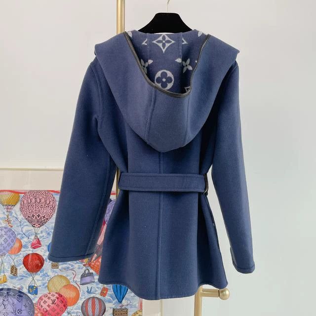 Louis Vuitton Louis Vuitton Blue Wool Wrap Coat- DMC Size US S / EU 44-46 / 1 - 2 Thumbnail
