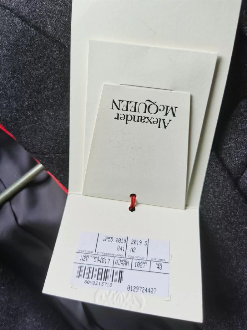 Alexander McQueen Alexander McQueen Designer Wool Coat for Slim Fit- DMC Size US M / EU 48-50 / 2 - 6 Thumbnail