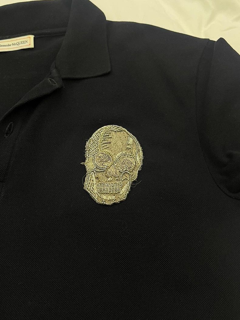 Alexander McQueen Alexander McQUEEN Black Polo Shirt with Embroidery- DMC Size US M / EU 48-50 / 2 - 2 Thumbnail