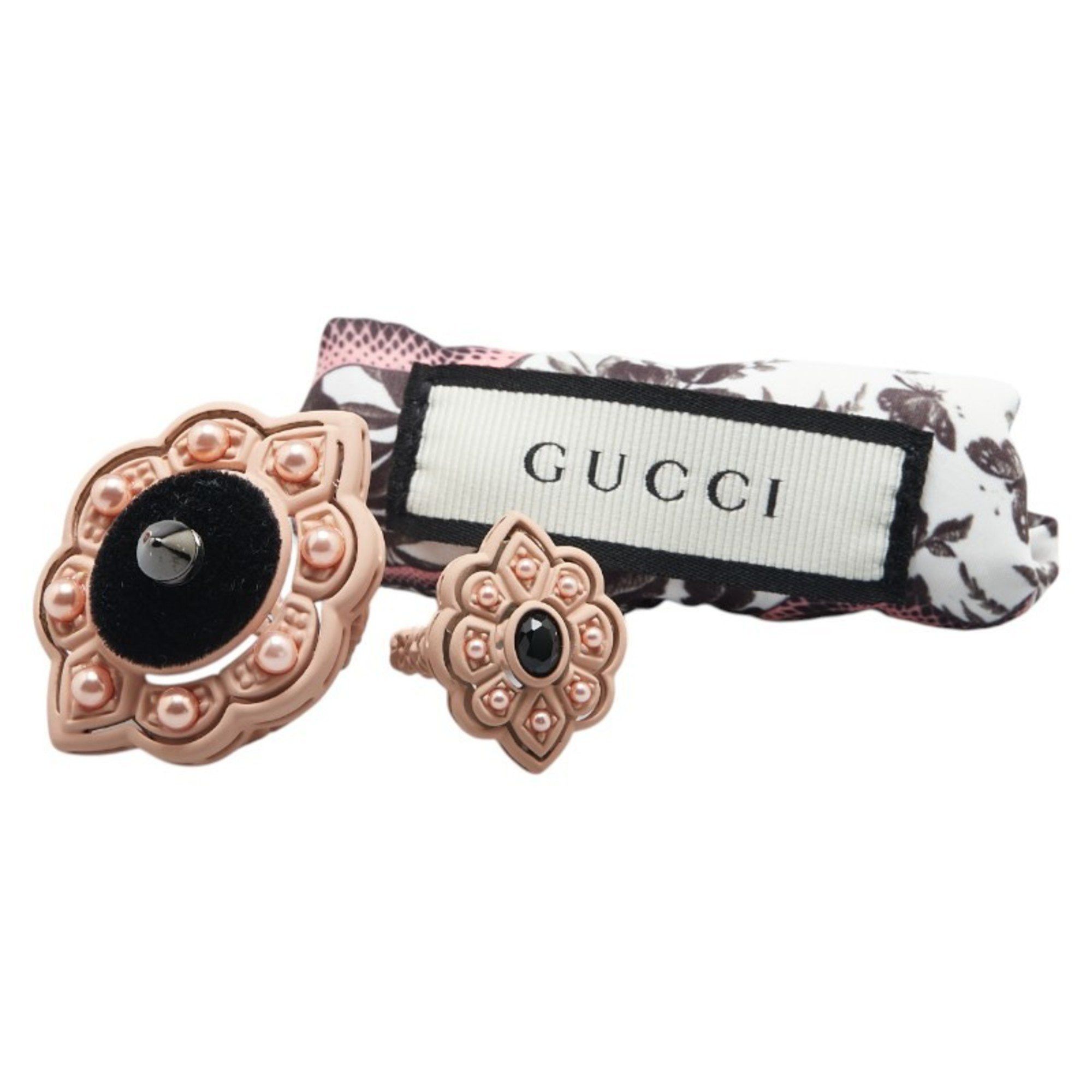 Gucci Gucci Stud Ring 2-piece set Pink Plastic Faux Pearl Velvet Women's GUCCI Size ONE SIZE - 14 Thumbnail