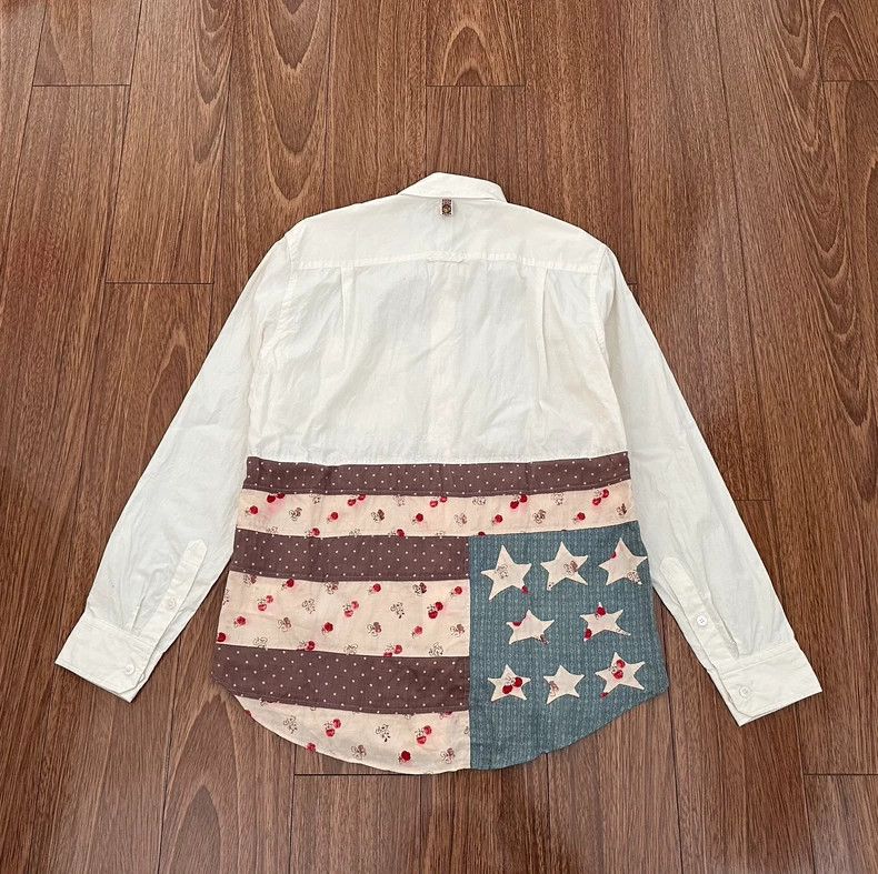 Visvim VISVIM Long Sleeve Shirt with Flag Design- DMC Size US S / EU 44-46 / 1 - 2 Thumbnail