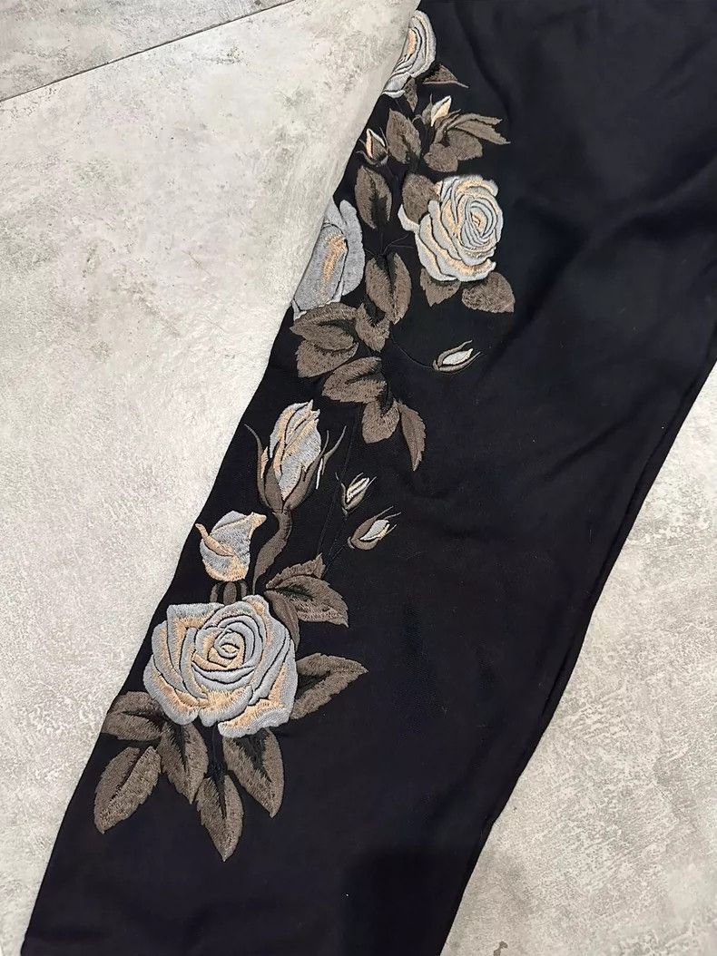 Alexander McQueen Black Casual Pants with Hand-Embroidered Logo- DMC Size US 31 - 5 Thumbnail