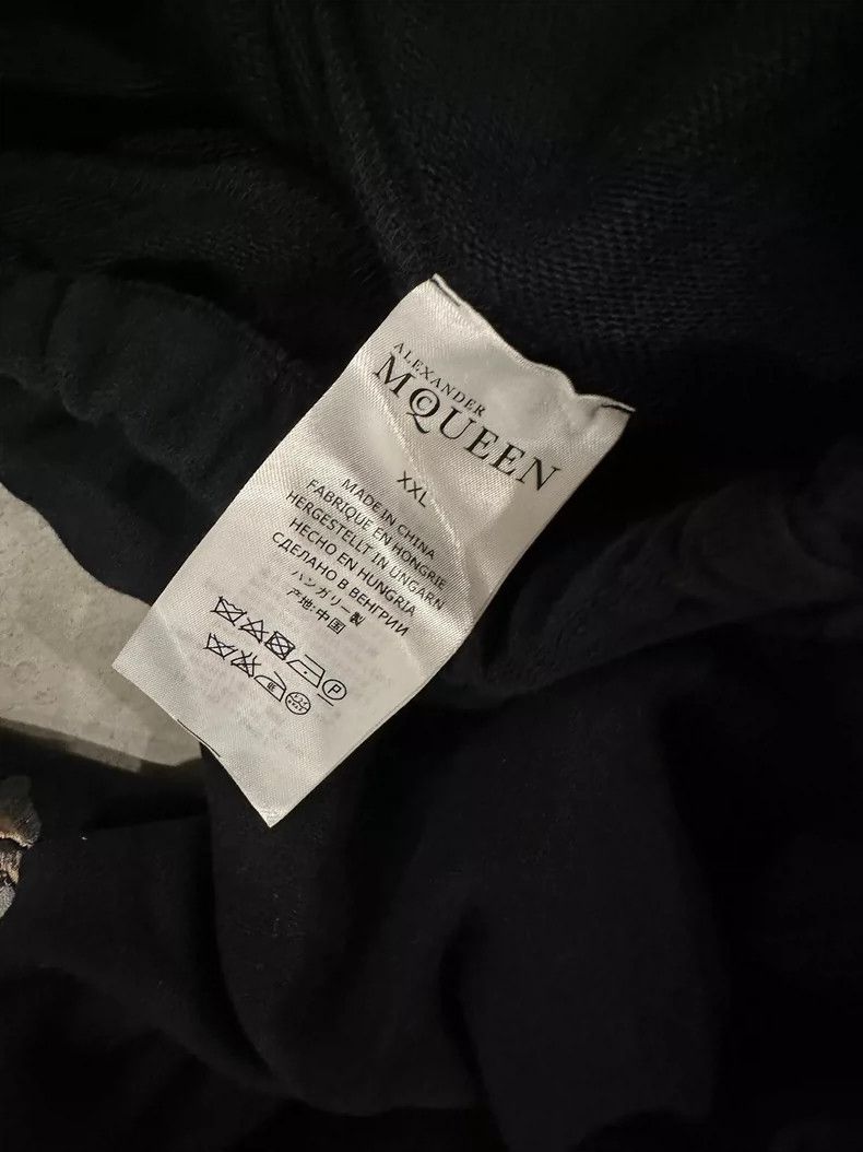 Alexander McQueen Black Casual Pants with Hand-Embroidered Logo- DMC Size US 31 - 4 Thumbnail
