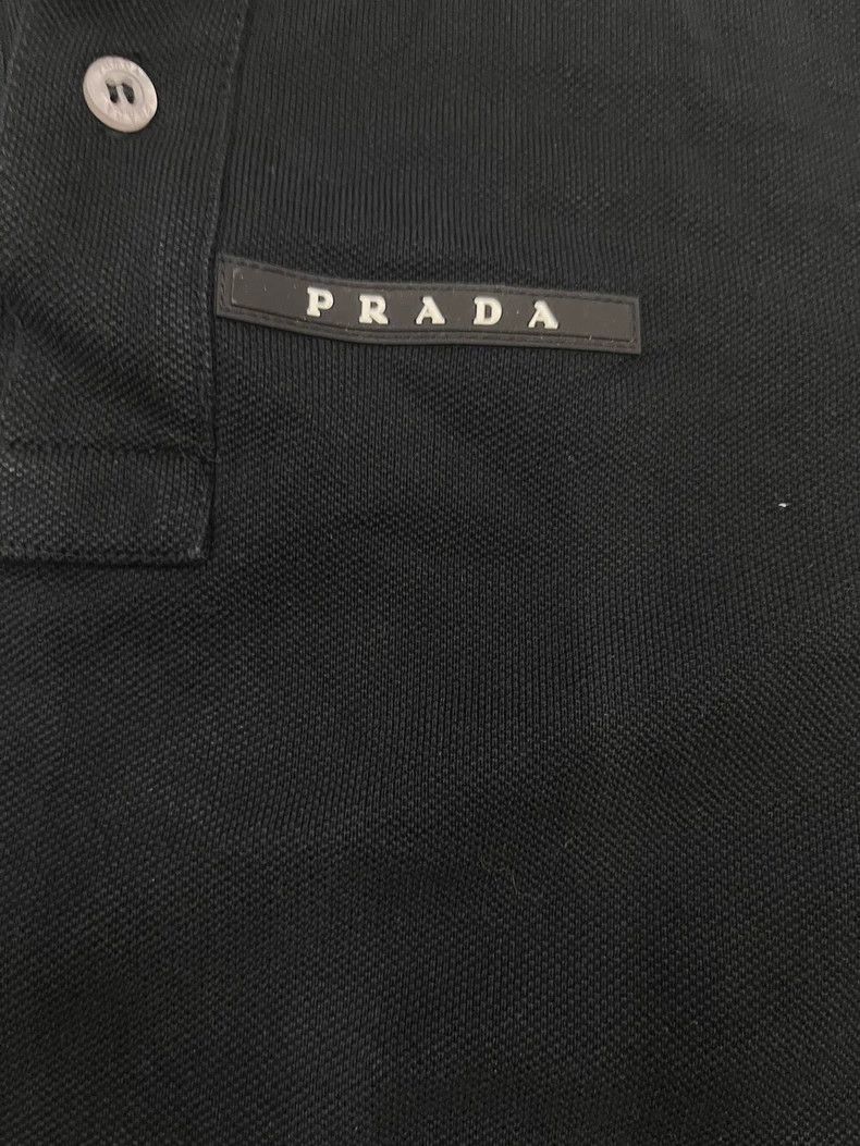 Prada PRADA Black Polo Shirt with Striped Collar- DMC Size US XS / EU 42 / 0 - 4 Thumbnail