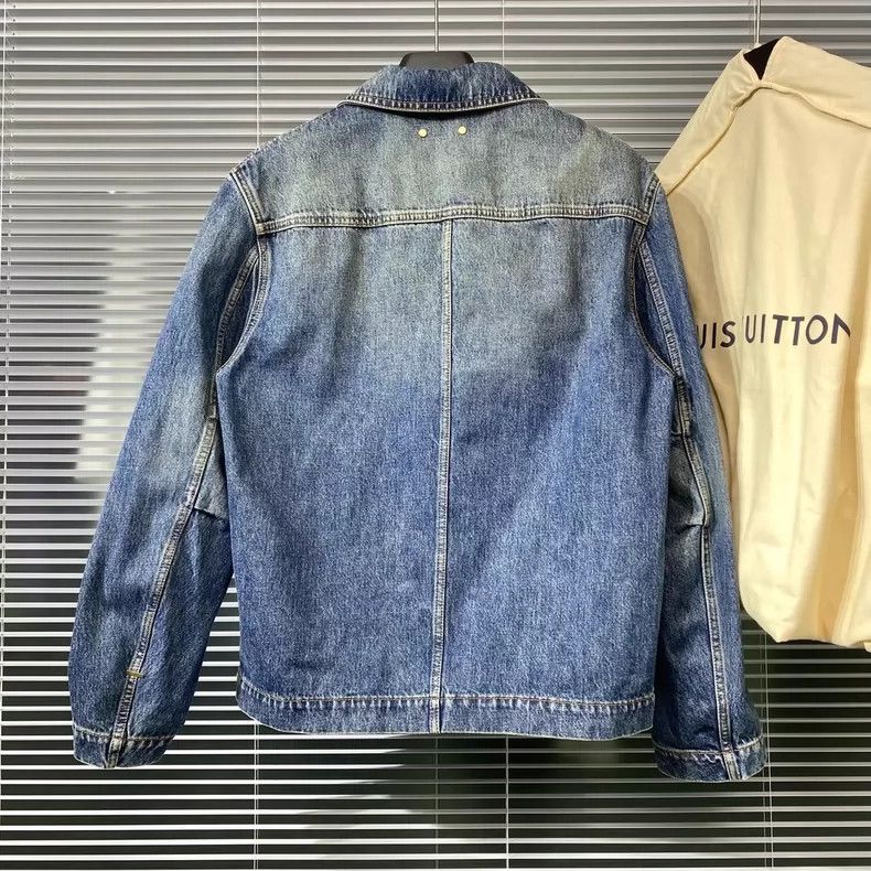 Louis Vuitton Louis Vuitton Denim Jacket with Logo Design- DMC Size US L / EU 52-54 / 3 - 2 Thumbnail