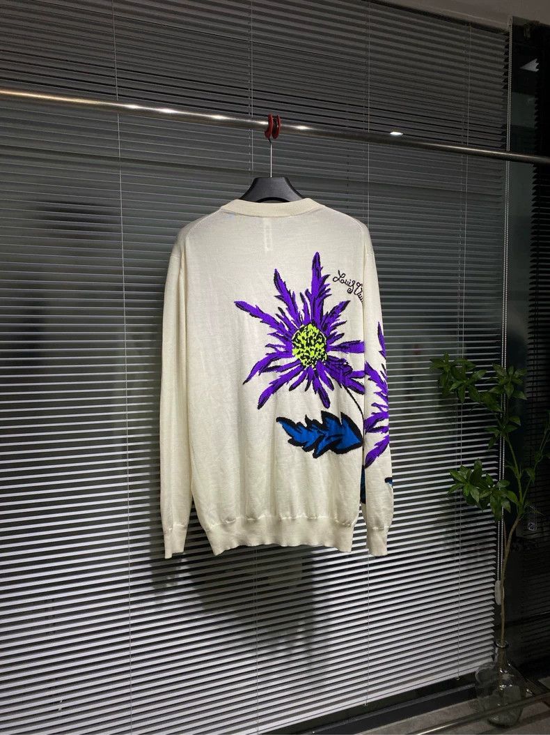 Louis Vuitton Louis Vuitton Floral Embroidery Knit Sweater- DMC Size US L / EU 52-54 / 3 - 2 Thumbnail