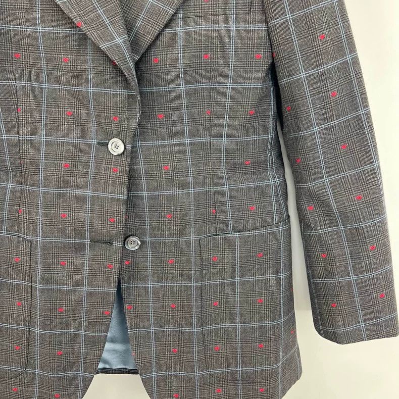Gucci Gucci Checked Blazer with Heart Embroidery- DMC Size US M / EU 48-50 / 2 - 5 Thumbnail