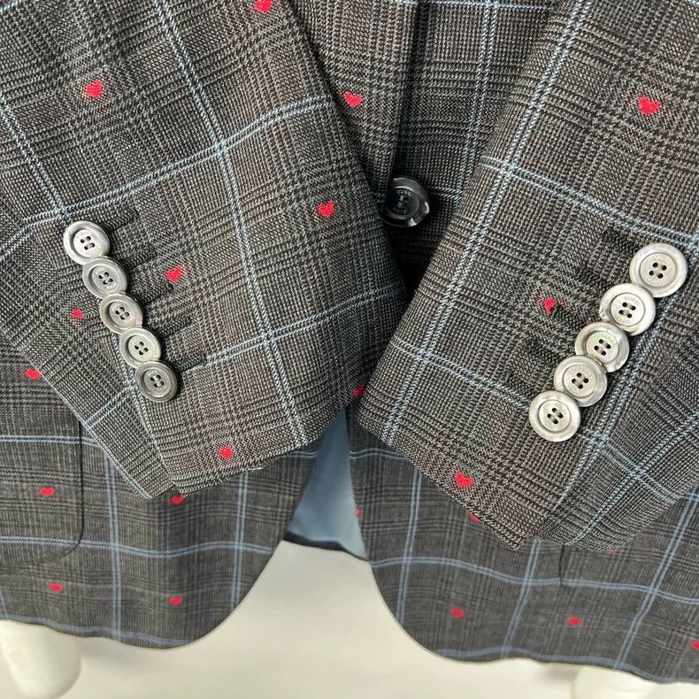 Gucci Gucci Checked Blazer with Heart Embroidery- DMC Size US M / EU 48-50 / 2 - 6 Thumbnail