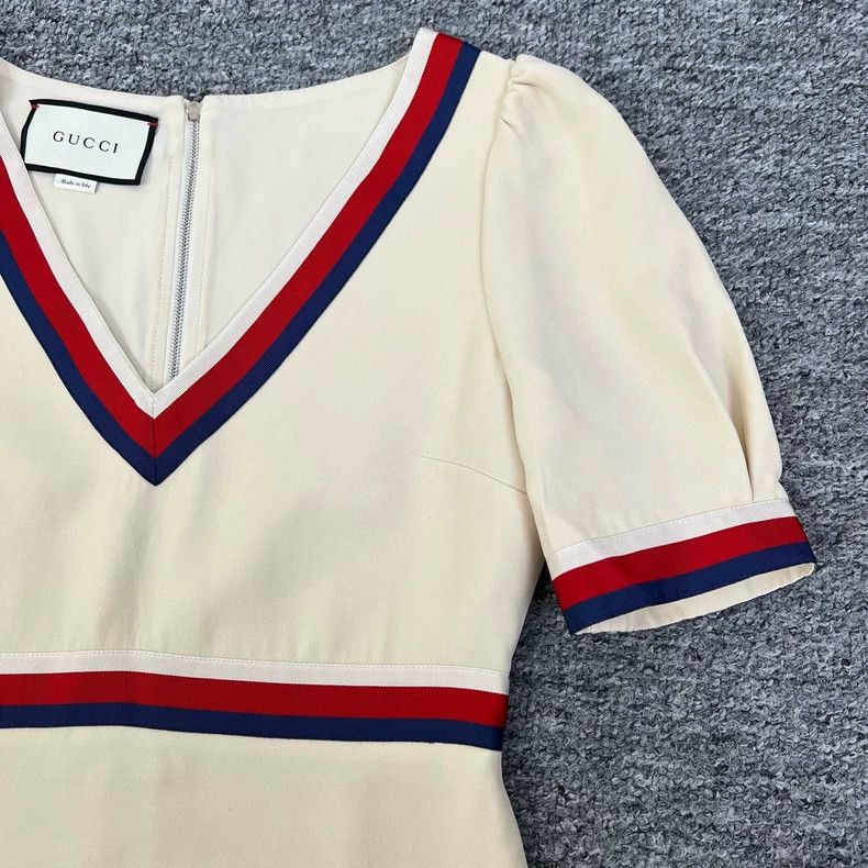 Gucci Gucci V-Neck Striped Dress Size 40- DMC Size US 31 - 4 Thumbnail
