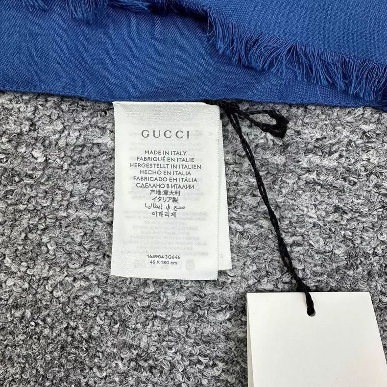 Gucci Gucci Blue Logo Scarf, 45*180cm, Brand New- DMC Size ONE SIZE - 4 Thumbnail