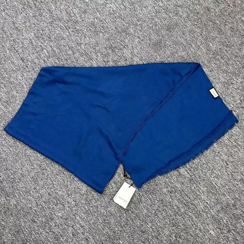 Gucci Gucci Blue Logo Scarf, 45*180cm, Brand New- DMC Size ONE SIZE - 3 Thumbnail