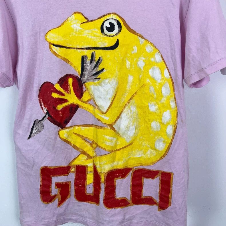 Gucci Gucci Pink T-Shirt with Heart Frog Design- DMC Size US XS / EU 42 / 0 - 4 Thumbnail