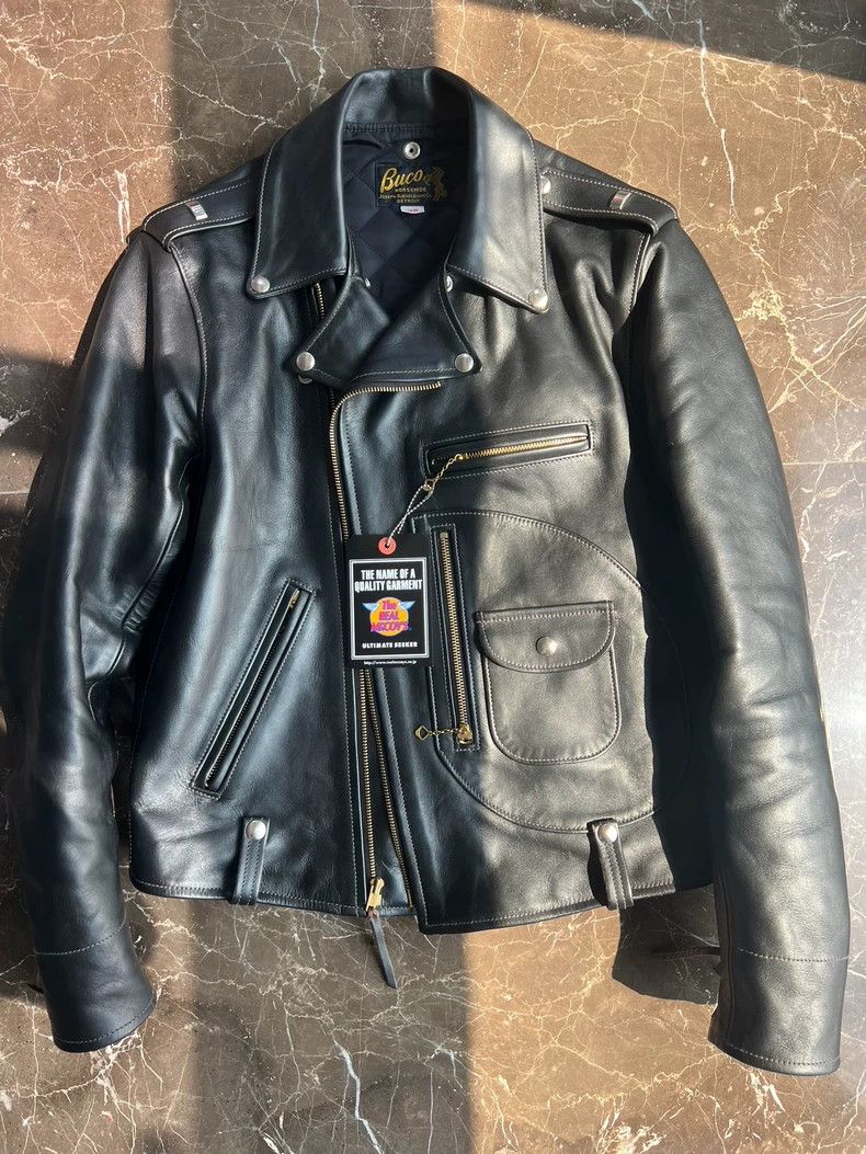 The Real McCoy's BUCO J-24 Classic Leather Motorcycle Jacket- DMC Size US M / EU 48-50 / 2 - 2 Thumbnail
