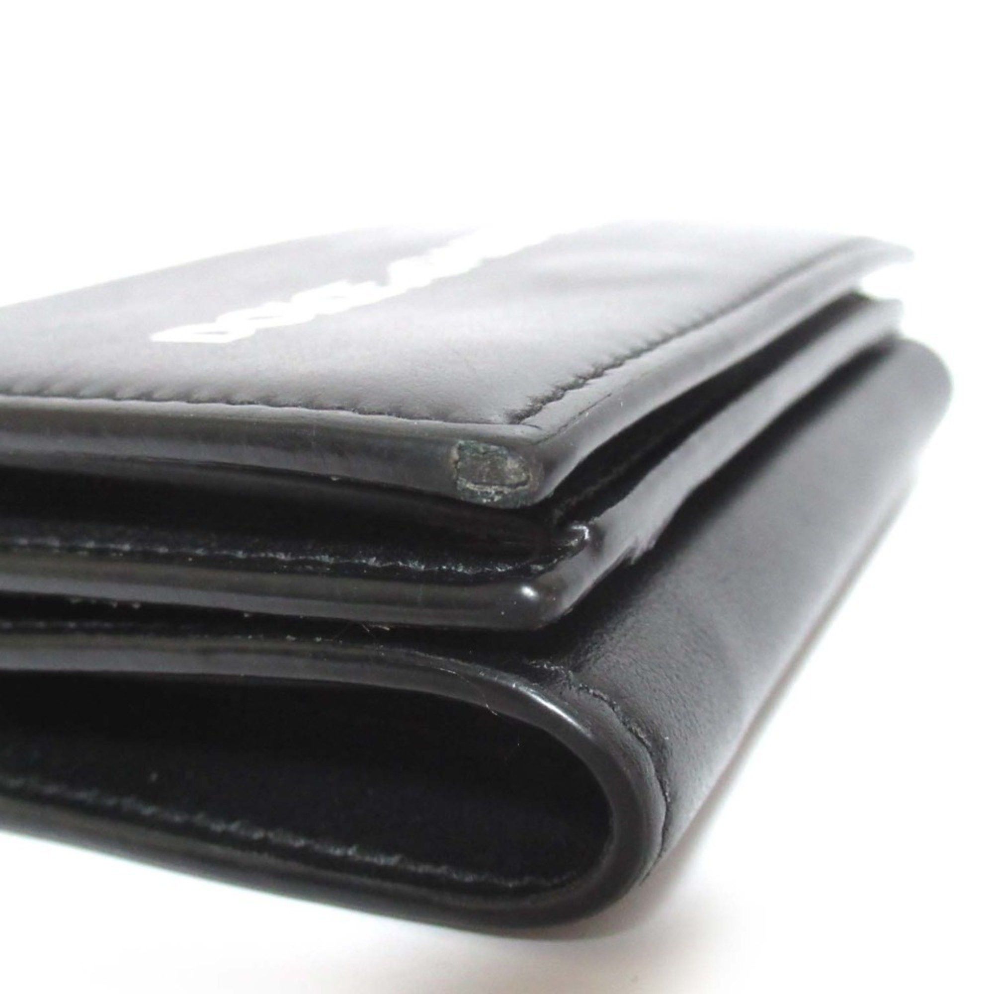 Dolce & Gabbana DOLCE&GABBANA Dolce & Gabbana Logo Print Leather Compact Wallet Tri-fold Coin Purse Black Men Women Size ONE SIZE - 6 Thumbnail