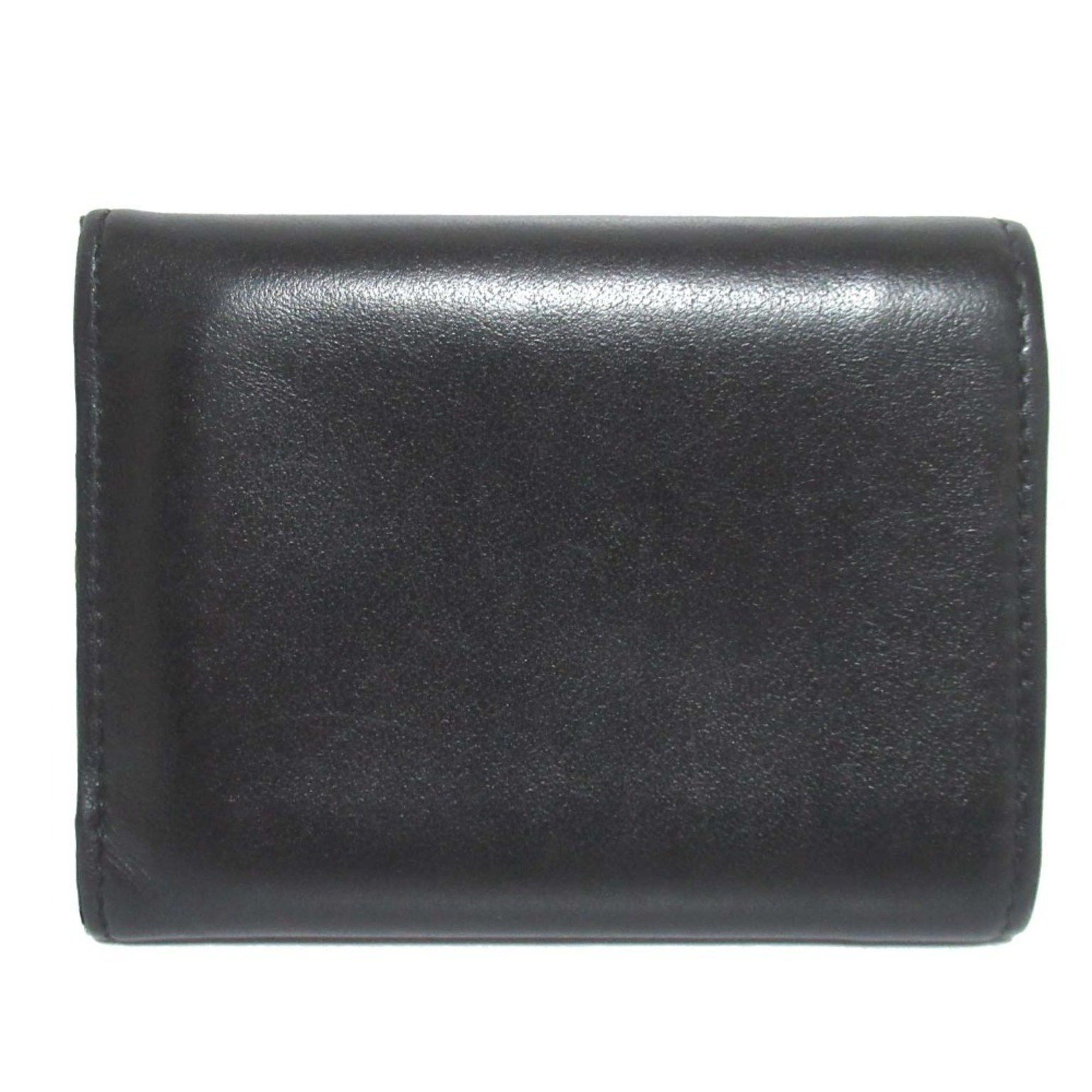 Dolce & Gabbana DOLCE&GABBANA Dolce & Gabbana Logo Print Leather Compact Wallet Tri-fold Coin Purse Black Men Women Size ONE SIZE - 2 Thumbnail