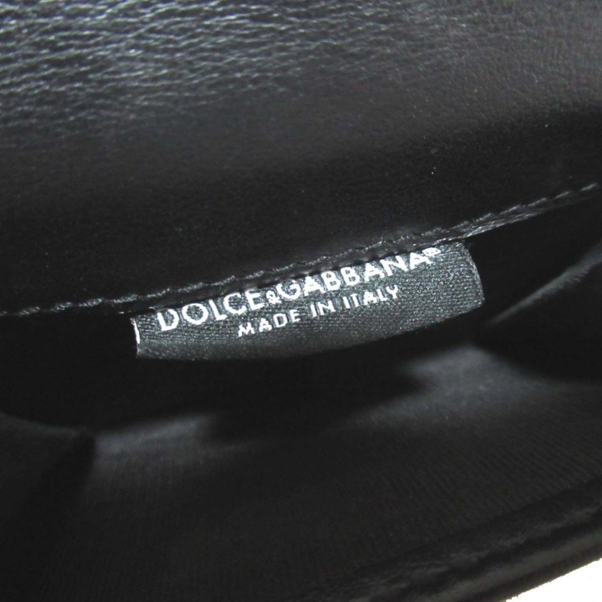 Dolce & Gabbana DOLCE&GABBANA Dolce & Gabbana Logo Print Leather Compact Wallet Tri-fold Coin Purse Black Men Women Size ONE SIZE - 11 Thumbnail