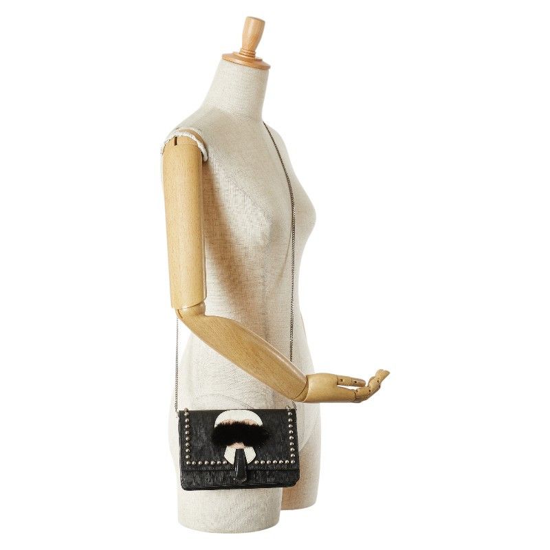 Fendi Fendi Fendi Karl Lagerfeld Monster Leather Fur Wallet Chain Leather Short Wallet 8M0346 DUTY FREE for USA Size ONE SIZE - 9 Thumbnail