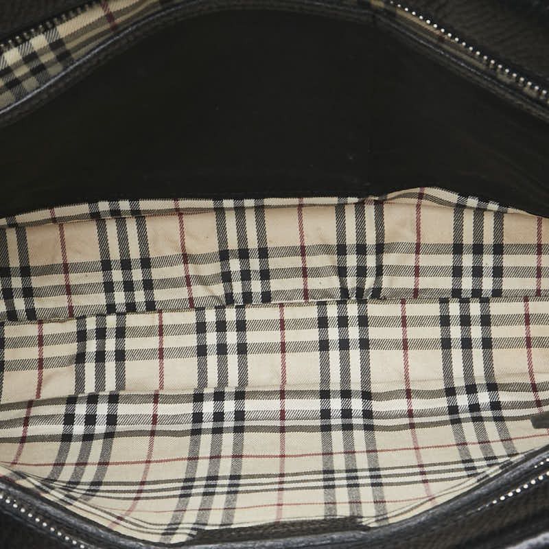 Burberry Burberry Burberry Leather Nova Check Tote Bag Briefcase Leather Tote Bag Size ONE SIZE - 10 Thumbnail