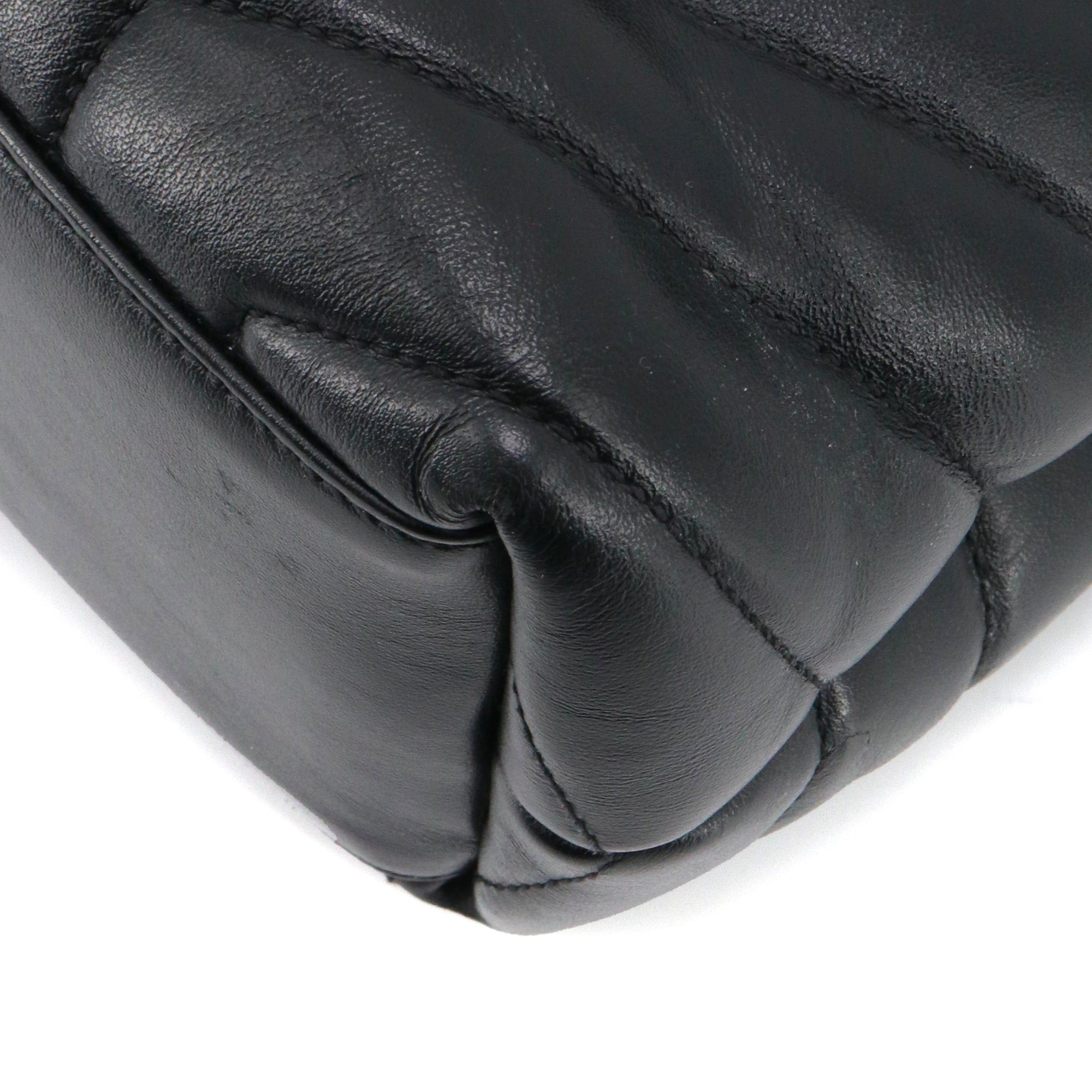 Saint Laurent Paris SAINT LAURENT - Saint Laurent Loulou medium shoulder bag in black chevron leather Size ONE SIZE - 7 Thumbnail