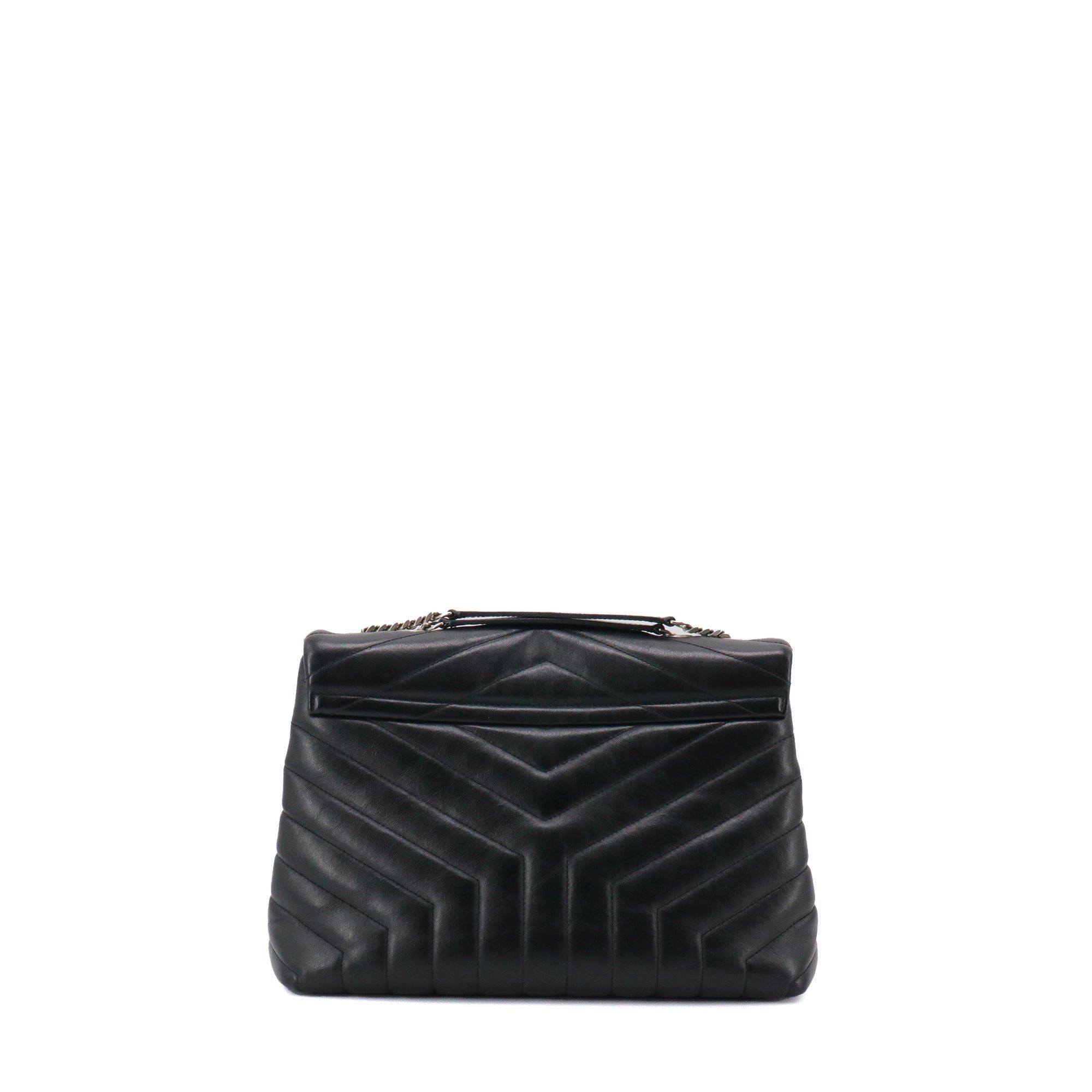 Saint Laurent Paris SAINT LAURENT - Saint Laurent Loulou medium shoulder bag in black chevron leather Size ONE SIZE - 3 Thumbnail