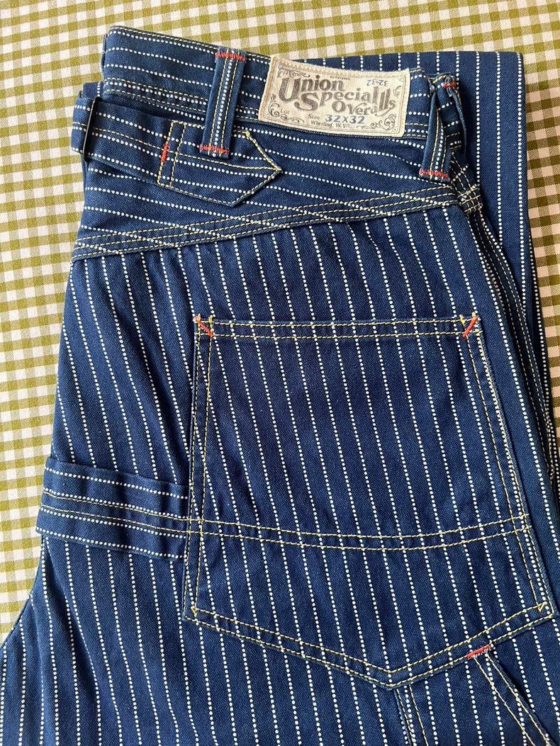 Freewheelers Freewheelers Wabash Overalls Blue Striped Denim- DMC Size US 32 / EU 48 - 4 Thumbnail