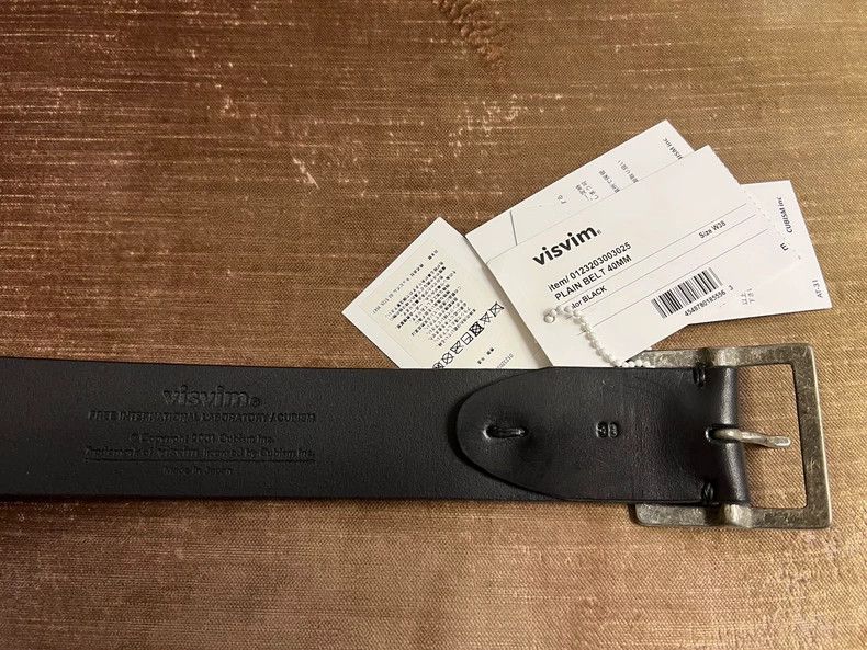 Visvim New VISVIM 23AW Plain Black Belt 40MM- DMC Size ONE SIZE - 3 Thumbnail