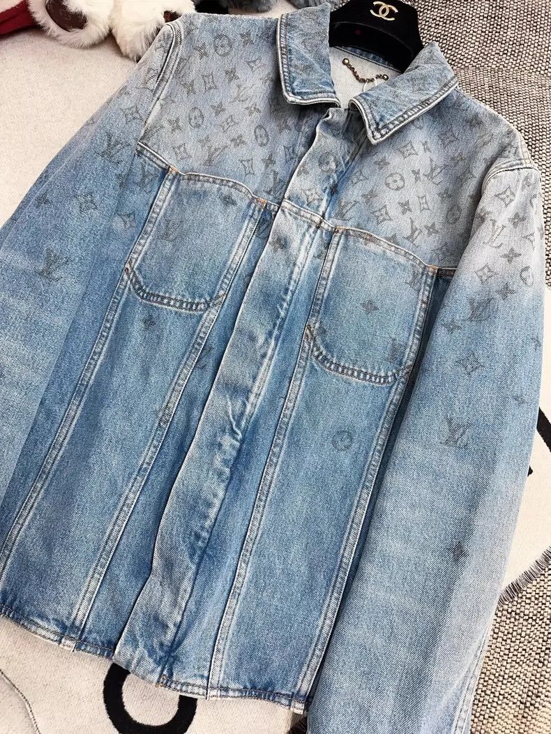 Louis Vuitton Vintage Louis Vuitton Denim Jacket with Logo- DMC Size US XXL / EU 58 / 5 - 4 Thumbnail