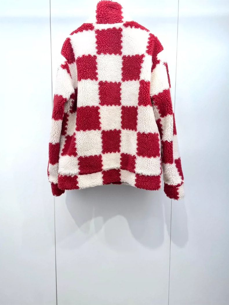 Louis Vuitton Red and White Checkerboard Teddy Jacket- DMC Size US XXL / EU 58 / 5 - 2 Thumbnail