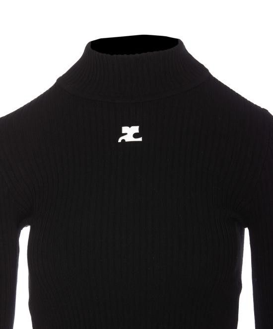 Courreges COURREGES Women Sweater PERMPU022FI0001 9999 Black Size S / US 4 / IT 40 - 4 Thumbnail