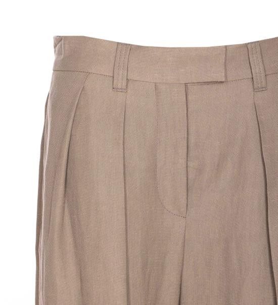 Brunello Cucinelli BRUNELLO CUCINELLI Women Straight Pants MH126P8512 C2925 Beige Size 28" / US 6 / IT 42 - 4 Thumbnail