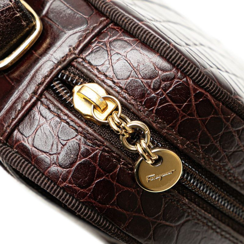 Salvatore Ferragamo Salvatore Ferragamo Salvatore Ferragamo Embossed Leather Vara Shoulder Bag Leather Crossbody Bag Size ONE SIZE - 5 Thumbnail
