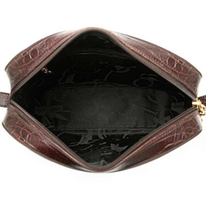 Salvatore Ferragamo Salvatore Ferragamo Salvatore Ferragamo Embossed Leather Vara Shoulder Bag Leather Crossbody Bag Size ONE SIZE - 6 Thumbnail