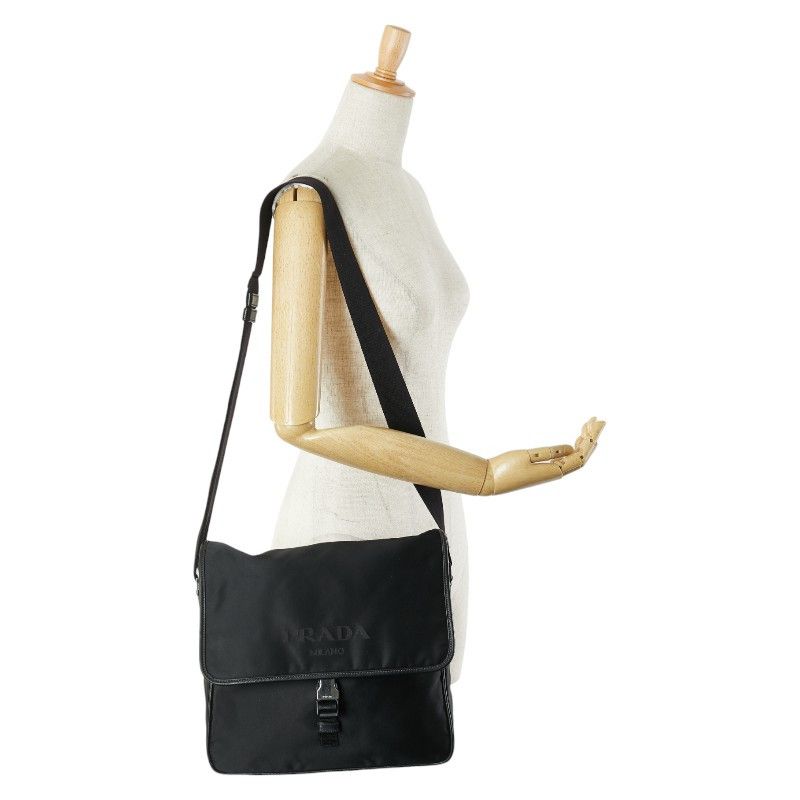 Prada Prada Prada Nylon Leather Logo Shoulder Bag Leather Shoulder Bag Size ONE SIZE - 12 Thumbnail