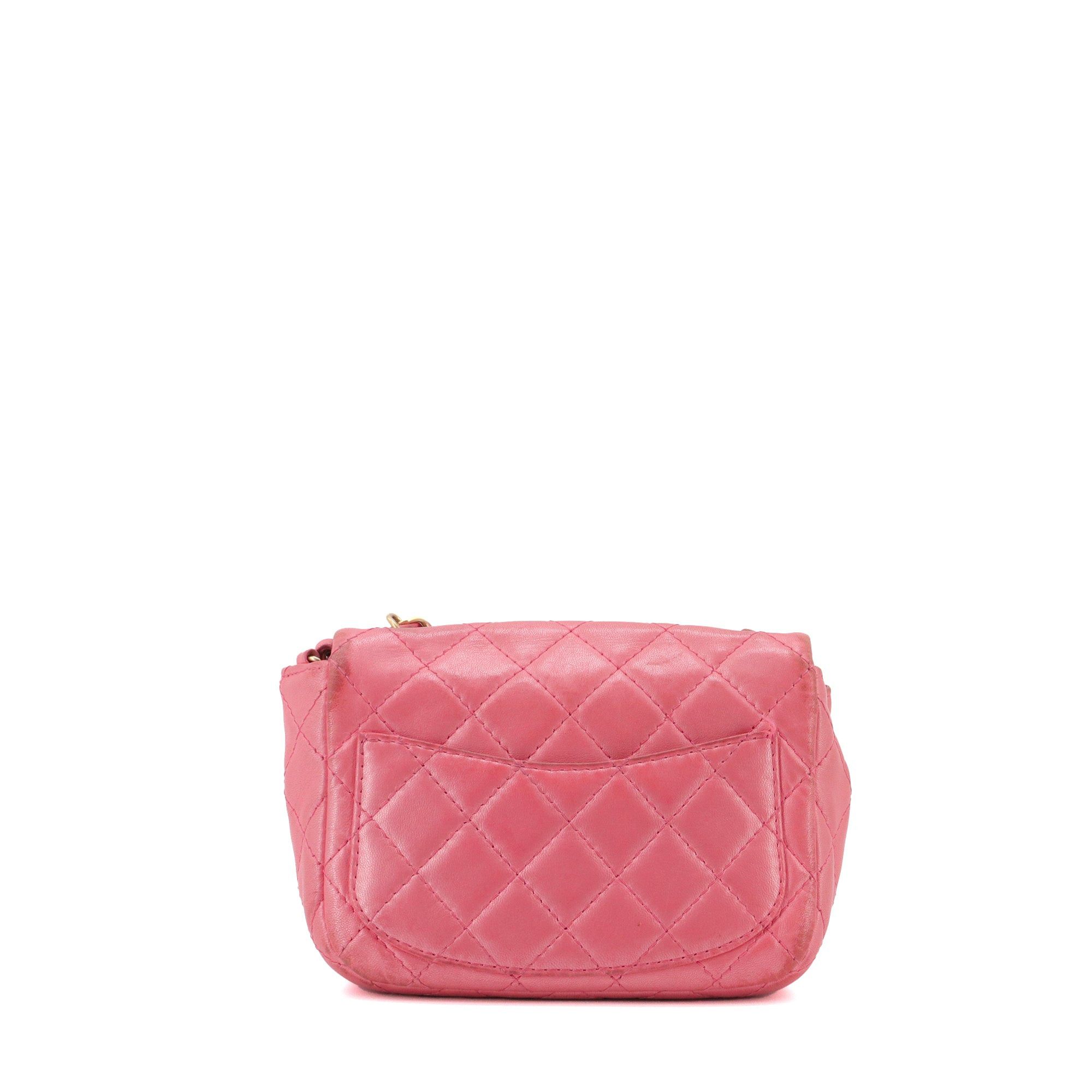 Chanel CHANEL - Limited Edition Timeless/Classique Mini Square Chanel Pink Leather Shoulder Bag Size ONE SIZE - 3 Thumbnail