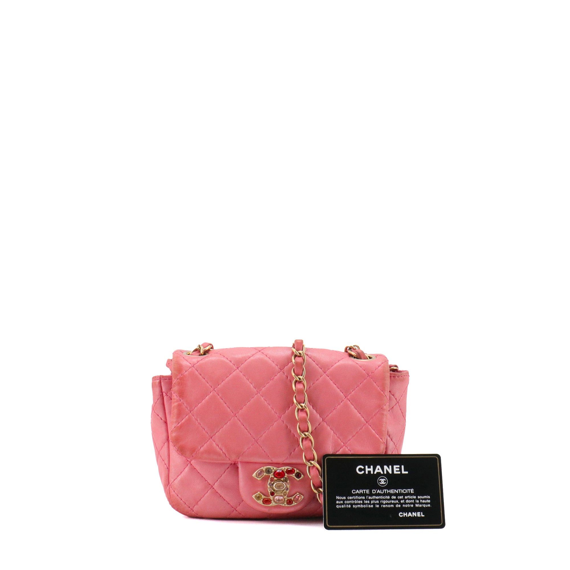 Chanel CHANEL - Limited Edition Timeless/Classique Mini Square Chanel Pink Leather Shoulder Bag Size ONE SIZE - 9 Thumbnail