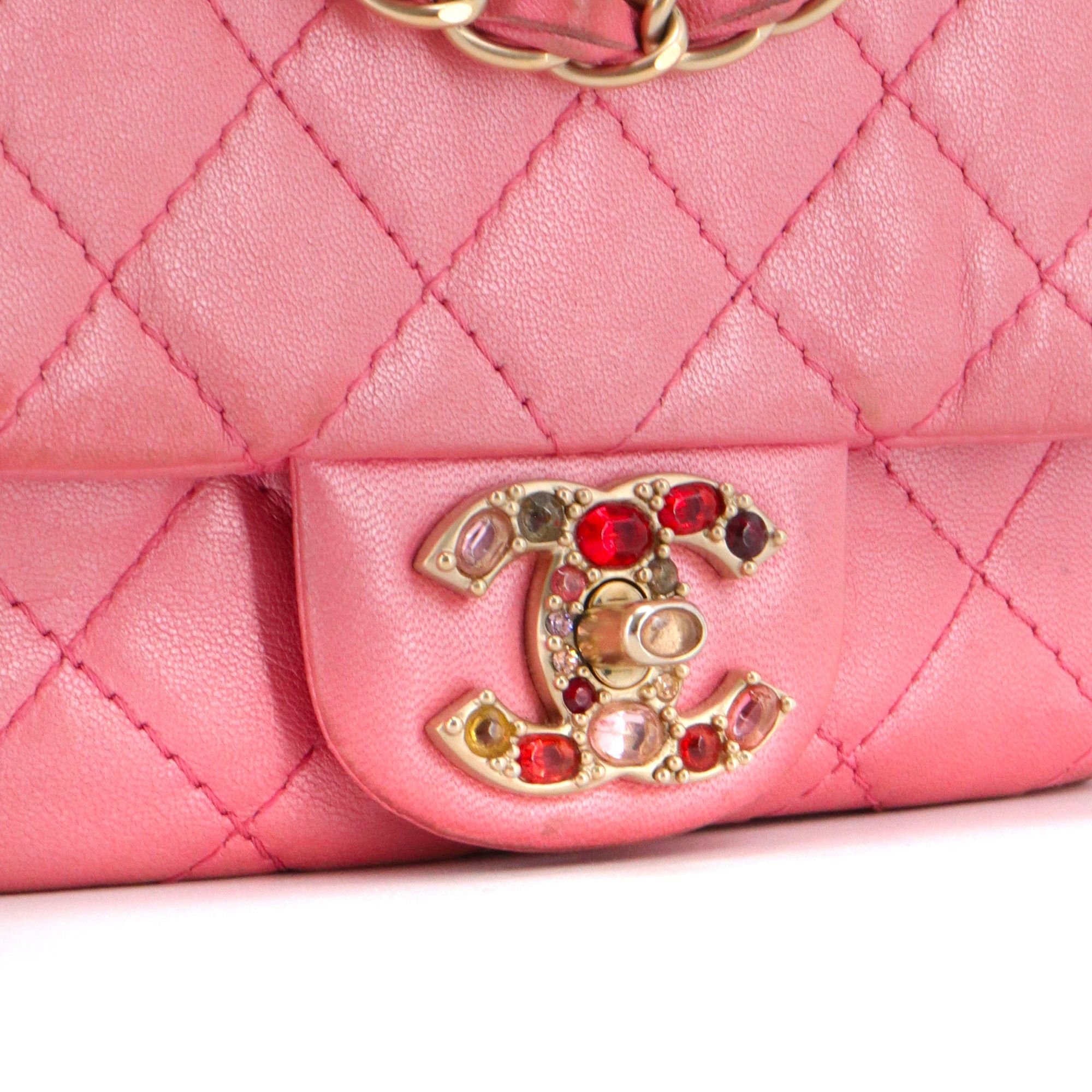 Chanel CHANEL - Limited Edition Timeless/Classique Mini Square Chanel Pink Leather Shoulder Bag Size ONE SIZE - 6 Thumbnail