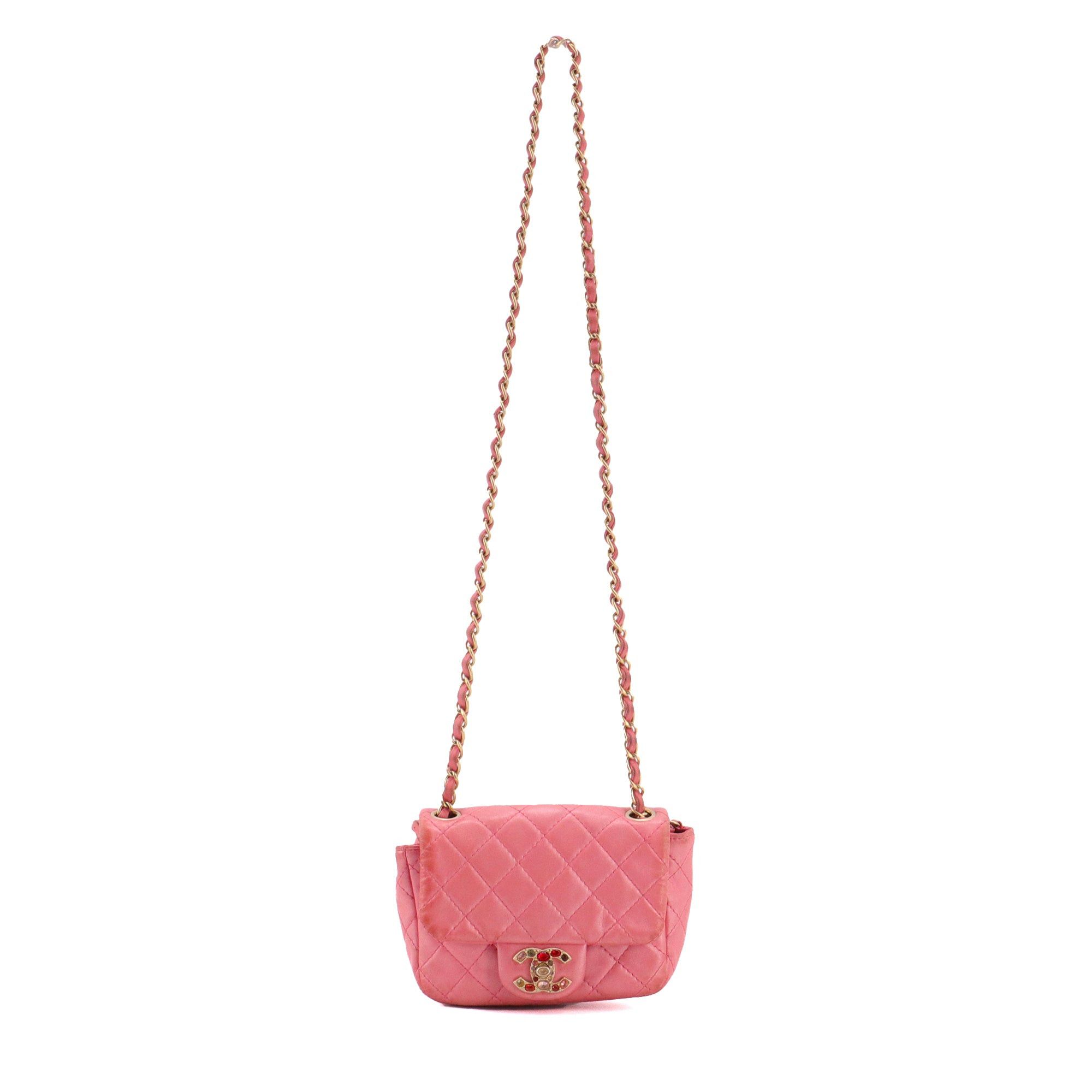 Chanel CHANEL - Limited Edition Timeless/Classique Mini Square Chanel Pink Leather Shoulder Bag Size ONE SIZE - 5 Thumbnail