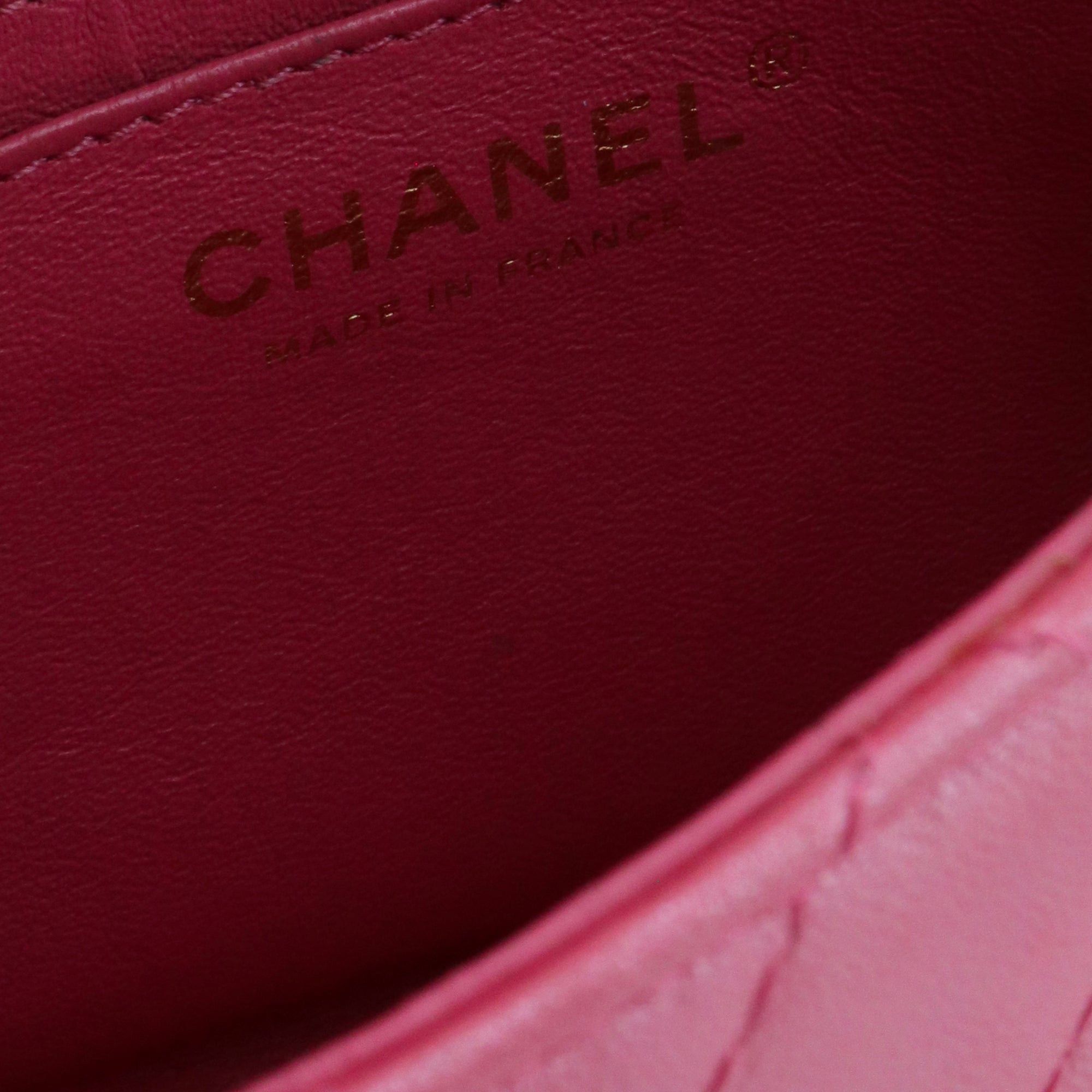 Chanel CHANEL - Limited Edition Timeless/Classique Mini Square Chanel Pink Leather Shoulder Bag Size ONE SIZE - 8 Thumbnail