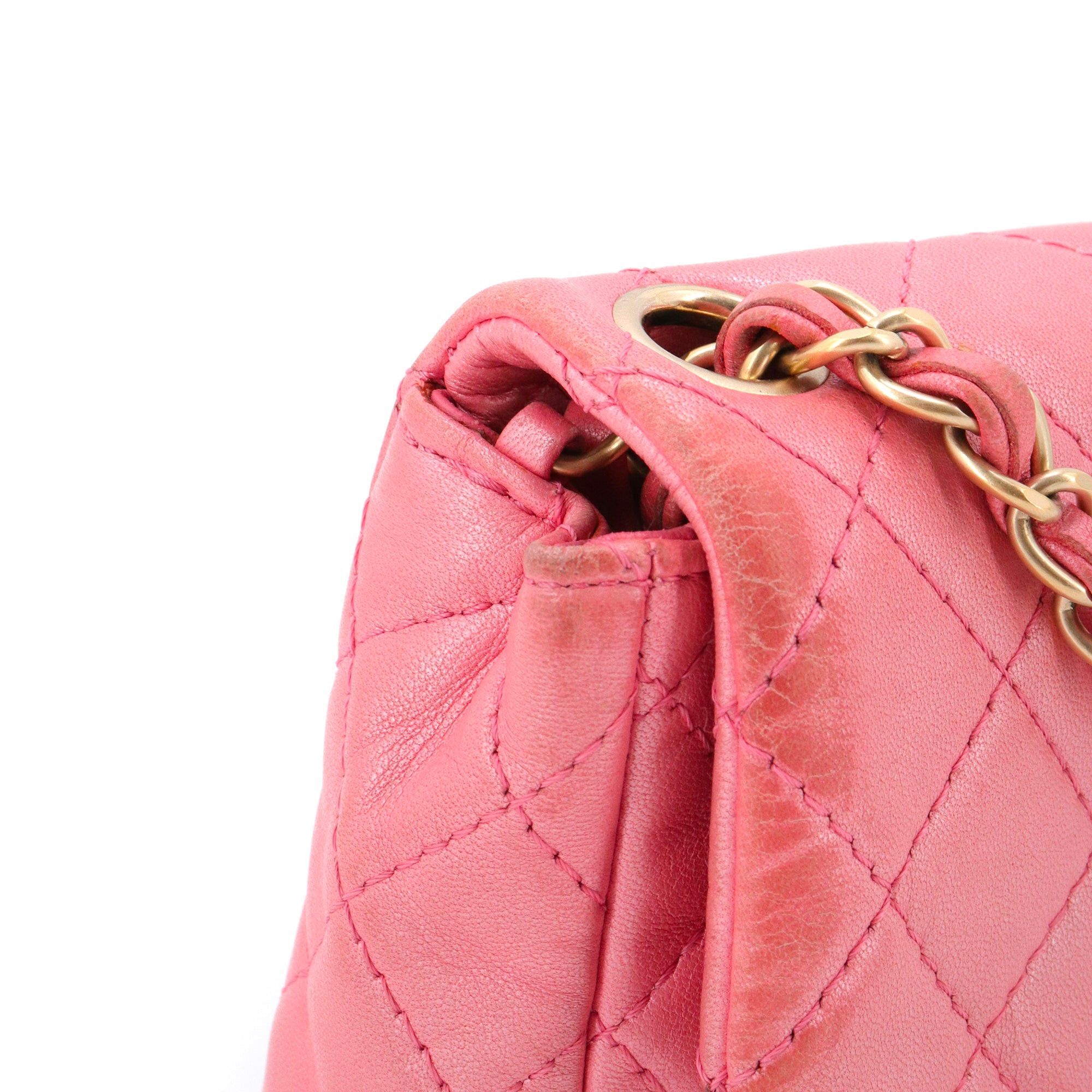 Chanel CHANEL - Limited Edition Timeless/Classique Mini Square Chanel Pink Leather Shoulder Bag Size ONE SIZE - 7 Thumbnail