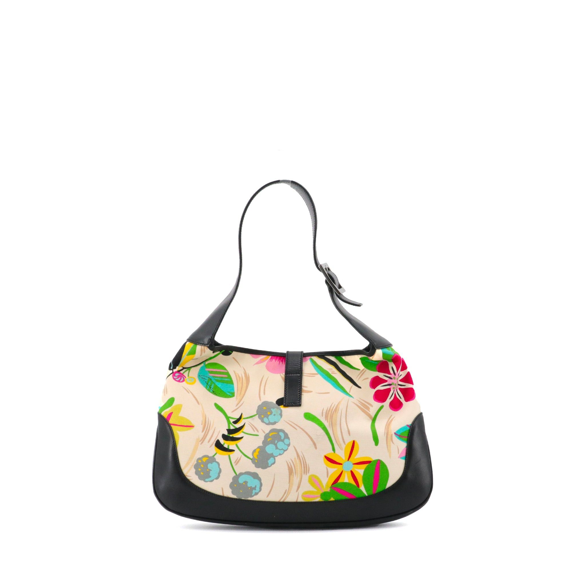 Gucci GUCCI - Gucci Jackie shoulder bag in multicolored floral canvas Size ONE SIZE - 3 Thumbnail