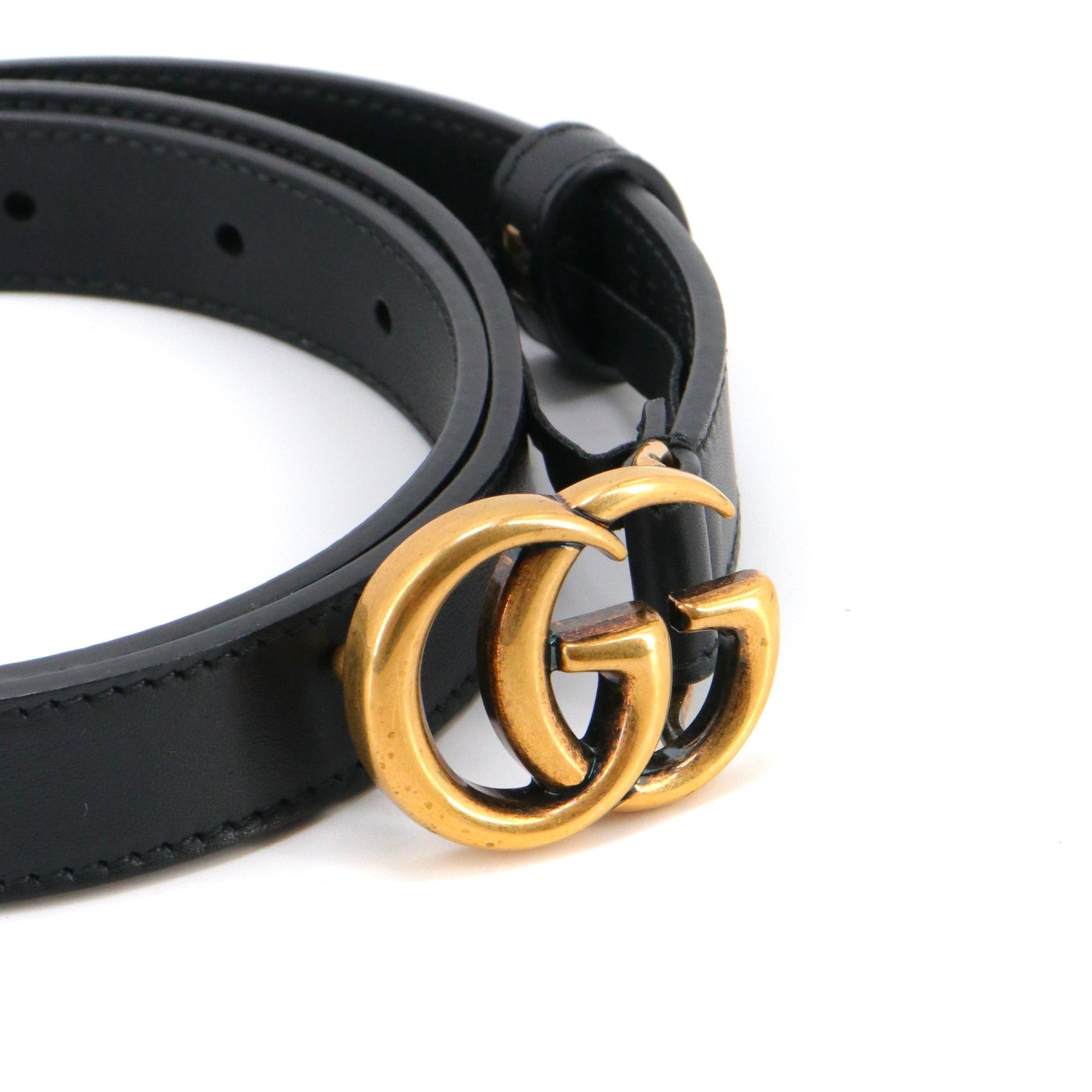 Gucci GUCCI - Gucci GG Marmont thin belt in black leather (T85) Size ONE SIZE - 3 Thumbnail