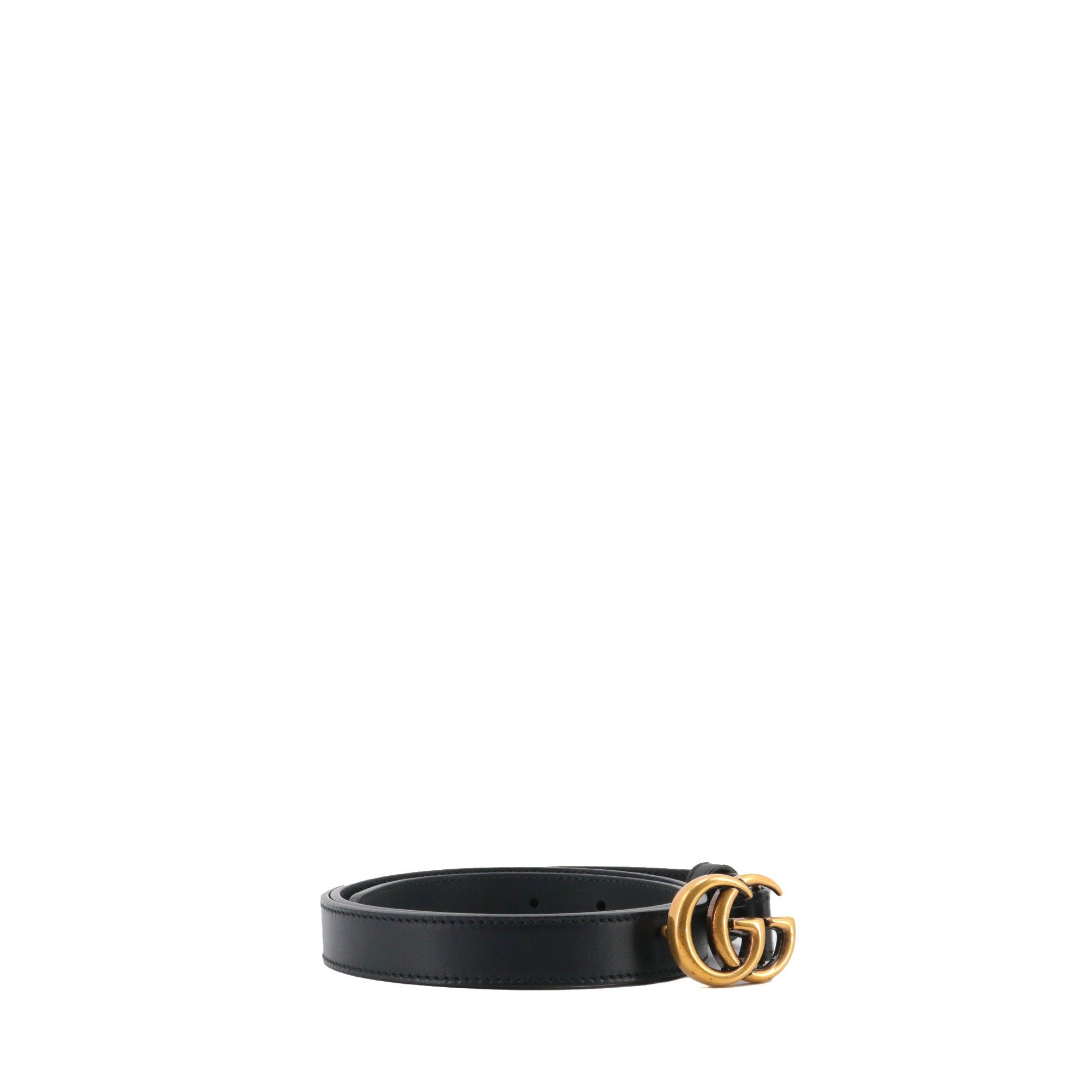 Gucci GUCCI - Gucci GG Marmont thin belt in black leather (T85) Size ONE SIZE - 2 Thumbnail