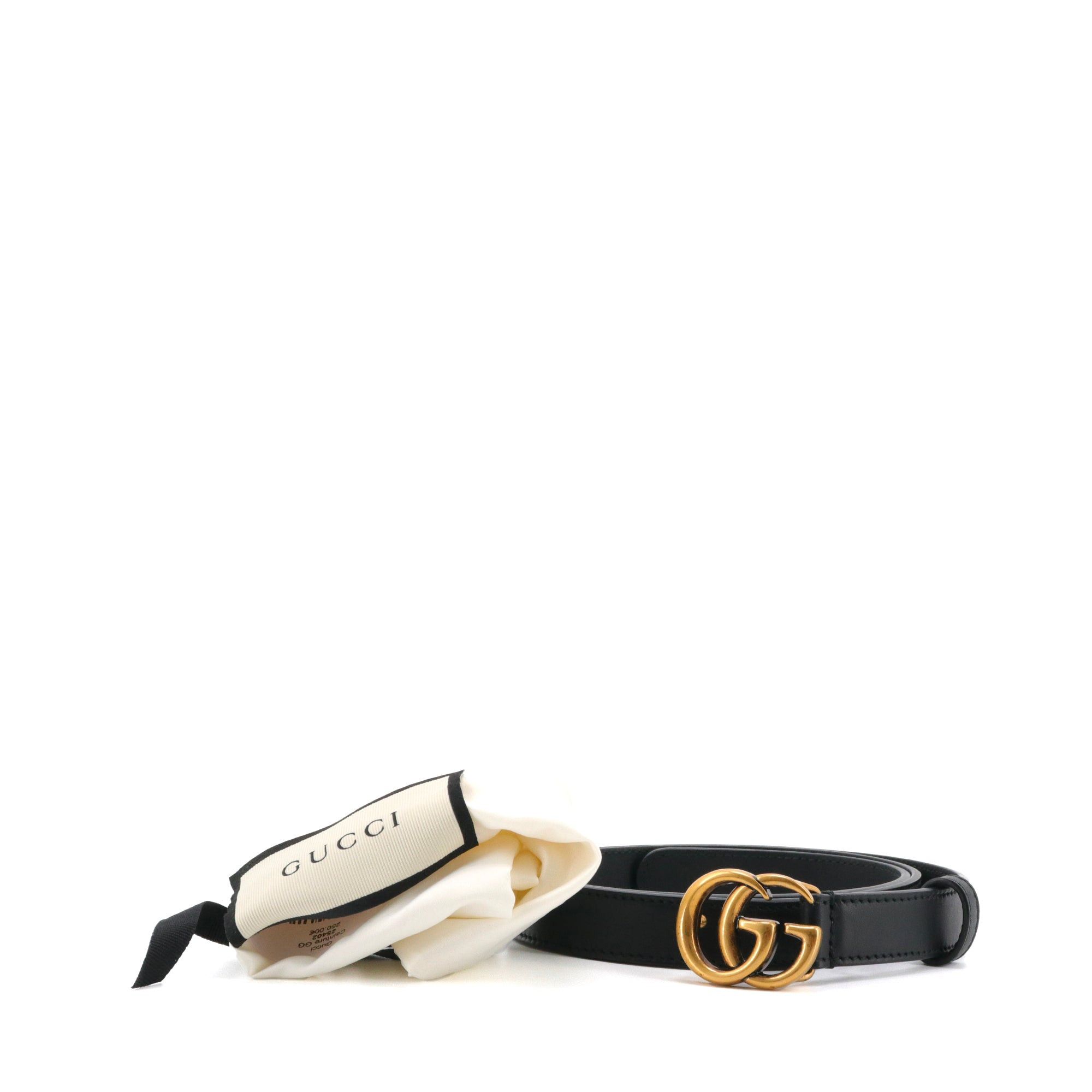 Gucci GUCCI - Gucci GG Marmont thin belt in black leather (T85) Size ONE SIZE - 6 Thumbnail