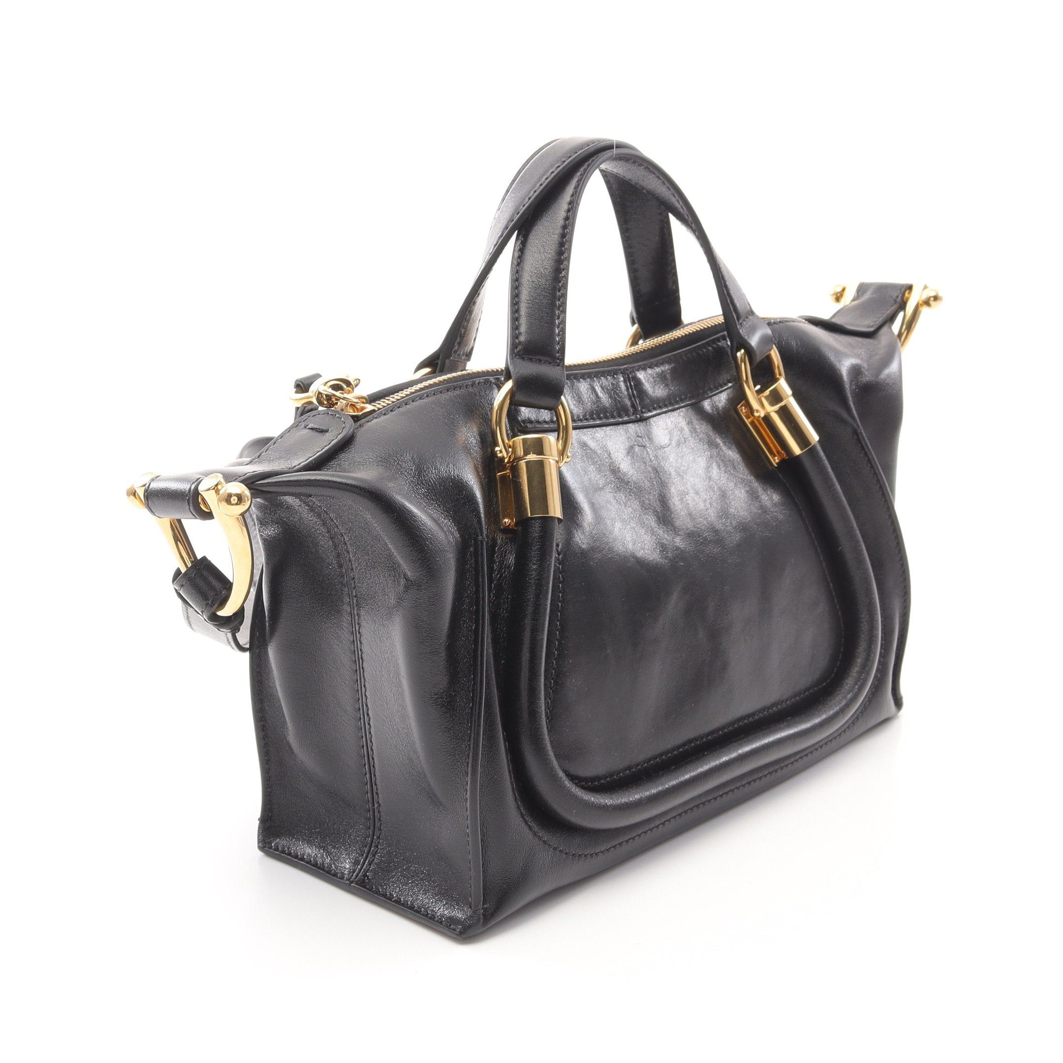 Chloe Chloe Paraty 24 Small Bag Handbag Leather Black Size ONE SIZE - 2 Thumbnail